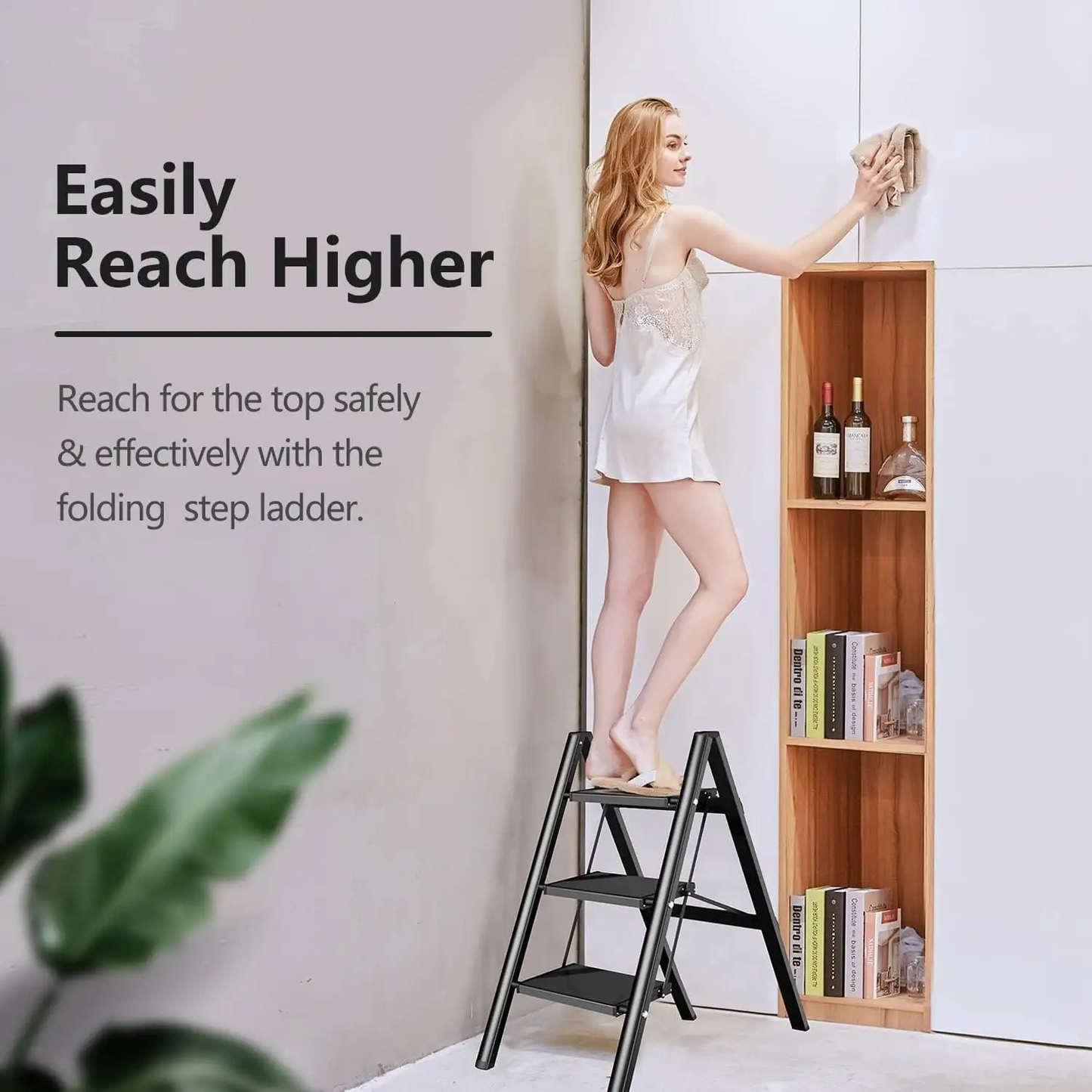Modern Design Wholesale Portable Household Folding 3 Steps Ladder 150 KG Load Capacity Which Can Be Used As Flower Stand Decoration In Your House As Well As Work Place