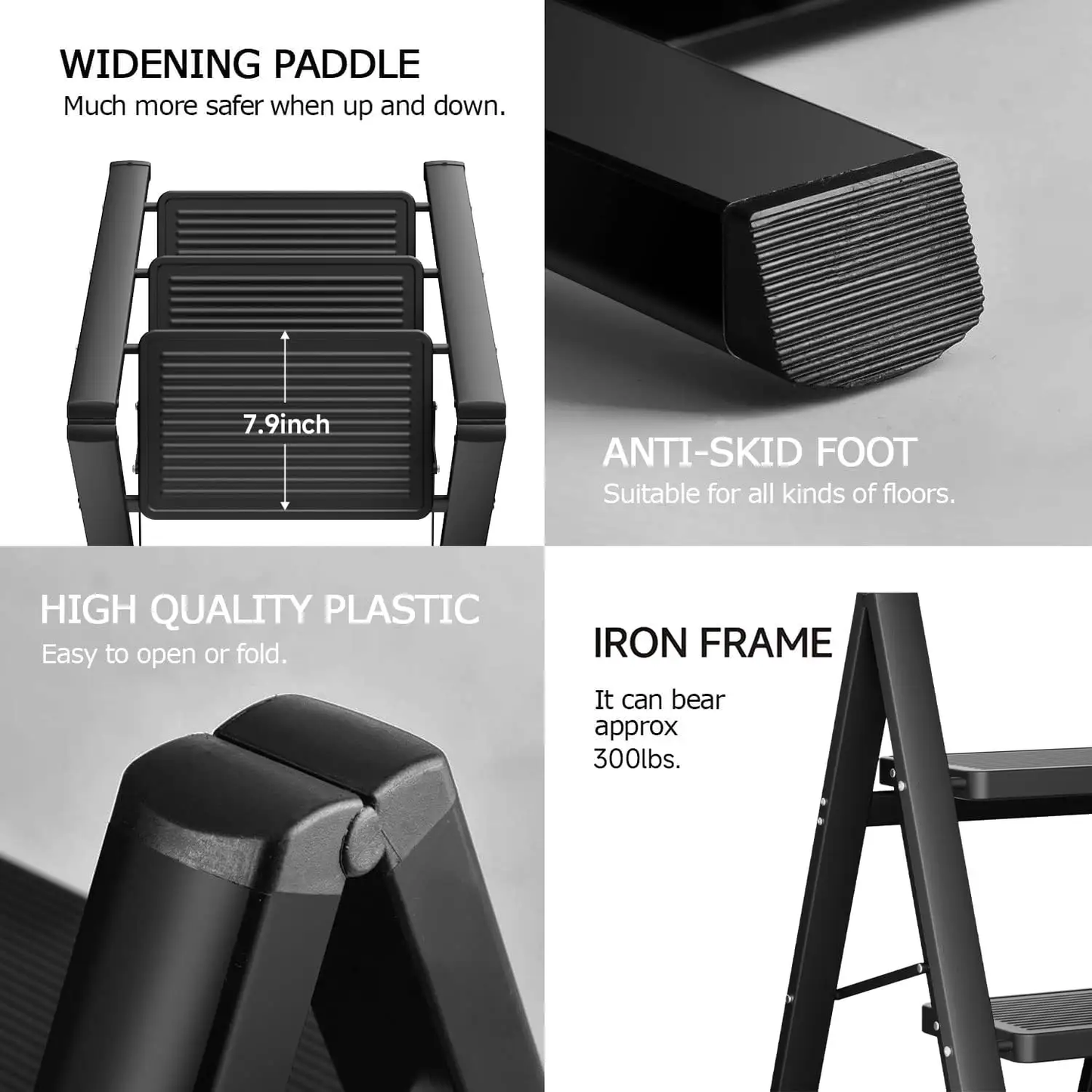 Modern Design Wholesale Portable Household Folding 3 Steps Ladder 150 KG Load Capacity Which Can Be Used As Flower Stand Decoration In Your House As Well As Work Place