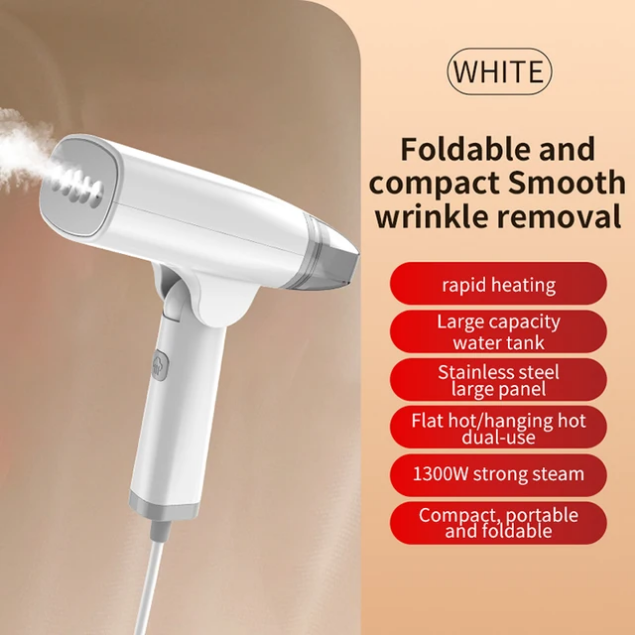 Tobi Handheld 1500W Garment Steamer – Fast-Heat, Wrinkle-Free Fabric Care for Home & Travel