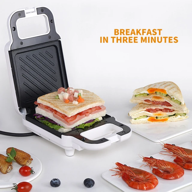 Multifunctional High Power Mini Waffle Maker Compact Non-Stick Coating High Quality Electric Sandwich Maker
