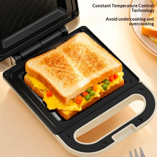 Multifunctional High Power Mini Waffle Maker Compact Non-Stick Coating High Quality Electric Sandwich Maker