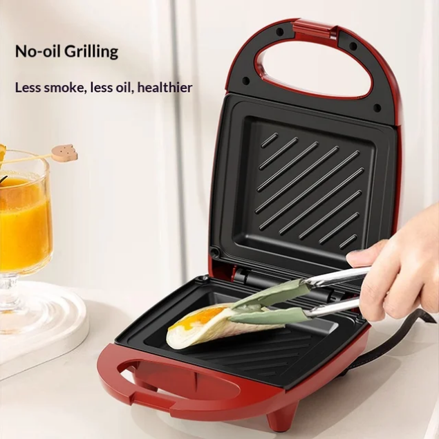 Multifunctional High Power Mini Waffle Maker Compact Non-Stick Coating High Quality Electric Sandwich Maker