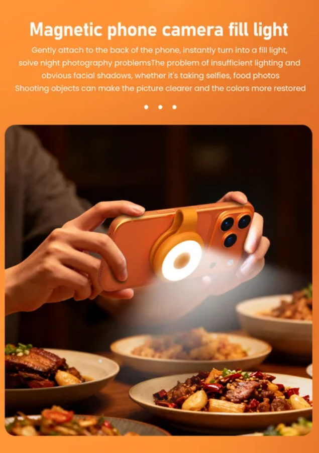 Magnetic Suction Lighting Fill Light Mini Portable Clip USB Rechargeable Dimmable Content Creation Light