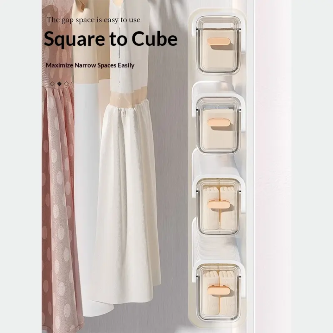 2 pcs Undergarment Organizer Transparent Partition Portable Underwear Socks Storage Box
