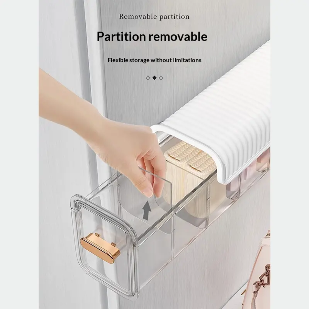 2 pcs Undergarment Organizer Transparent Partition Portable Underwear Socks Storage Box