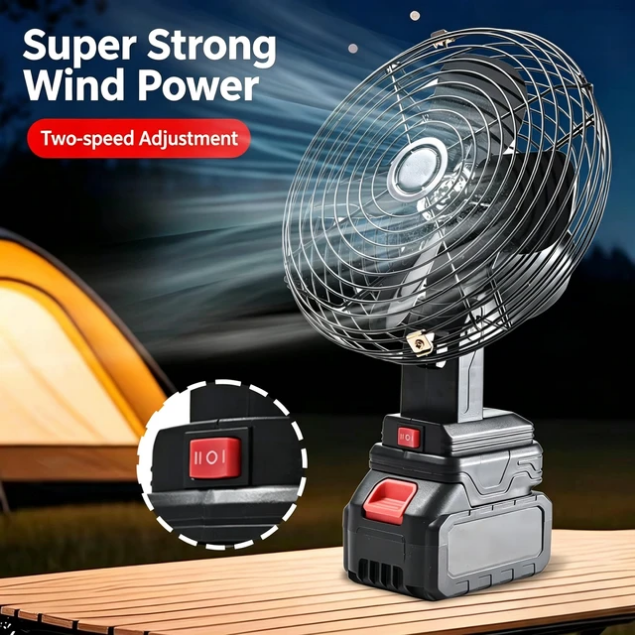 High Quality Cordless 96 Volt Lithium Battery Rechargeable Portable Full Metal Body Battery Fan
