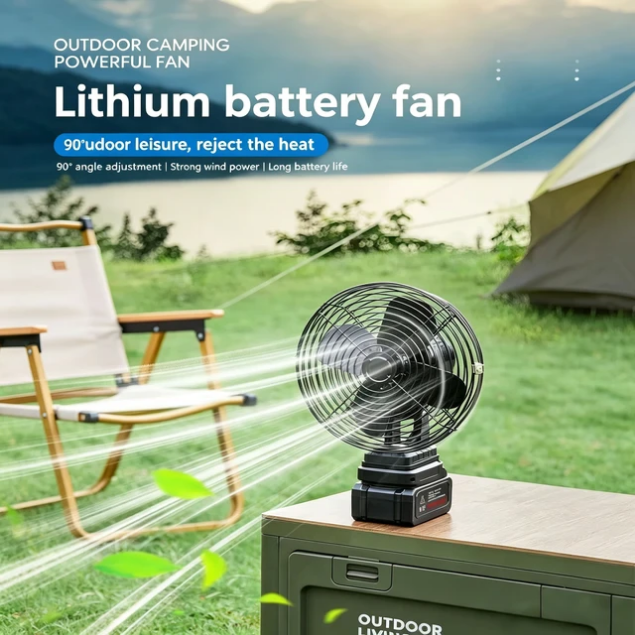 High Quality Cordless 96 Volt Lithium Battery Rechargeable Portable Full Metal Body Battery Fan