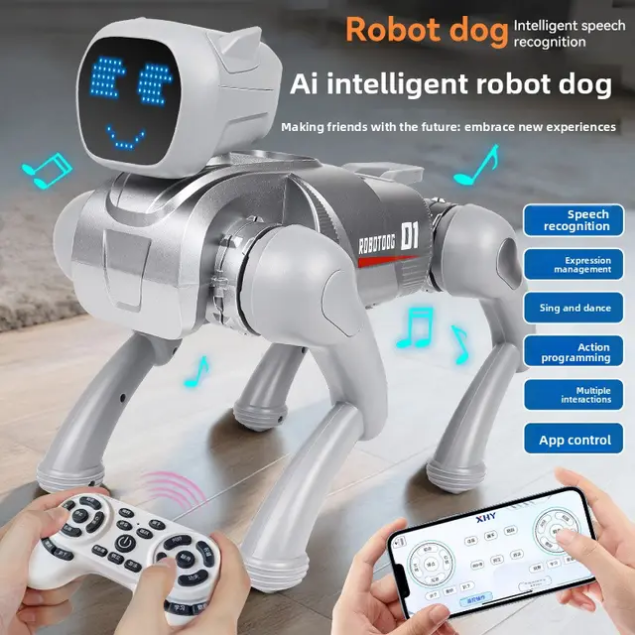 Robot Dog Intelligent Voice Recognition Rechargeable With Screen Interactive Robot Dog Toy