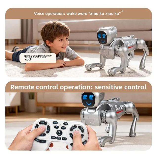 Robot Dog Intelligent Voice Recognition Rechargeable With Screen Interactive Robot Dog Toy