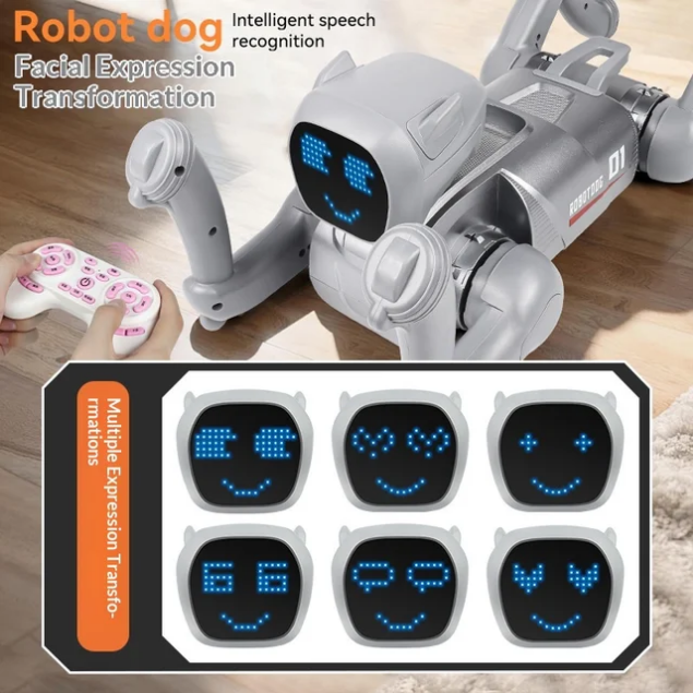 Robot Dog Intelligent Voice Recognition Rechargeable With Screen Interactive Robot Dog Toy