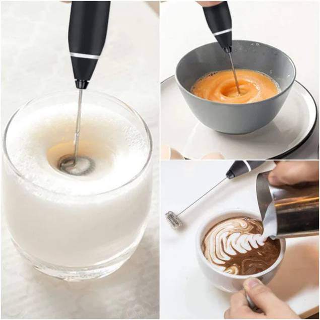 2 in 1 Milk Frother USB Rechargeable Stainless Still Handheld Multi Functional Mini Blender