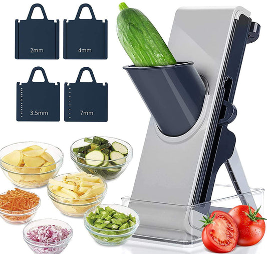 4 in 1 Mandoline Slicer Vegetables and Fruits Chopper with Adjustable Thickness Stainless Steel Blade