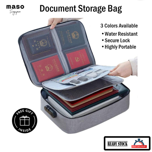 Portable Waterproof 3 Layers Document Storage Management Bag with Lock System For Travel Office Home Use Filing Products