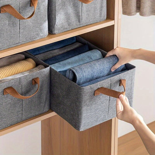 3 Pieces Set Modern Rectangle Foldable Drawer Foldable Wardrobe Storage Organizer Fabric Storage And Display Boxes Latest PP Board Steel Frame Design 3D Fabric Material