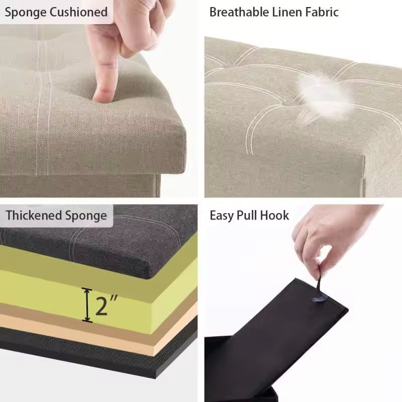 2-in-1 Storage Bench – Hidden Ottoman Chest | Shoe Bench for Home | स्टोरेज बेन्च नेपाल