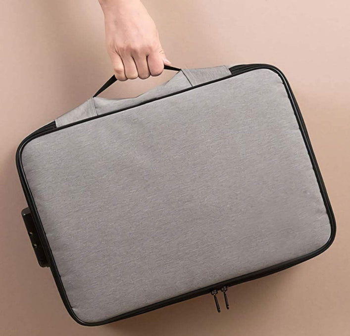 Portable Waterproof 3 Layers Document Storage Management Bag with Lock System For Travel Office Home Use Filing Products