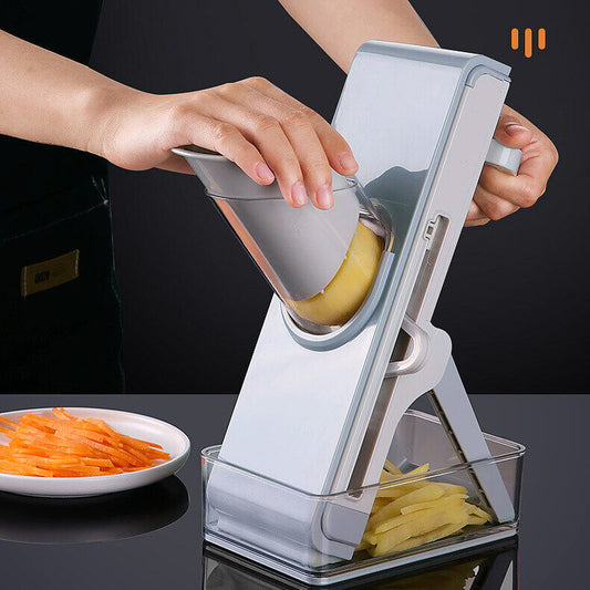 4 in 1 Mandoline Slicer Vegetables and Fruits Chopper with Adjustable Thickness Stainless Steel Blade