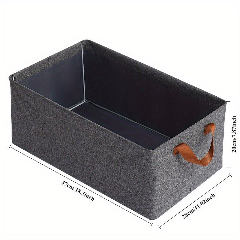 3 Pieces Set Modern Rectangle Foldable Drawer Foldable Wardrobe Storage Organizer Fabric Storage And Display Boxes Latest PP Board Steel Frame Design 3D Fabric Material