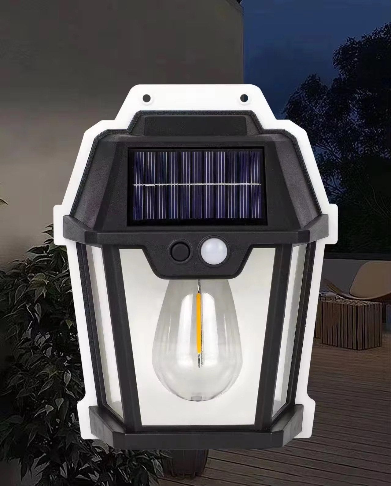 Solar Wall Lights Outdoor 10 Lumen Solar Powered Solar Light Tungsten Filament Lamp Outdoor Warm Lighting Waterproof