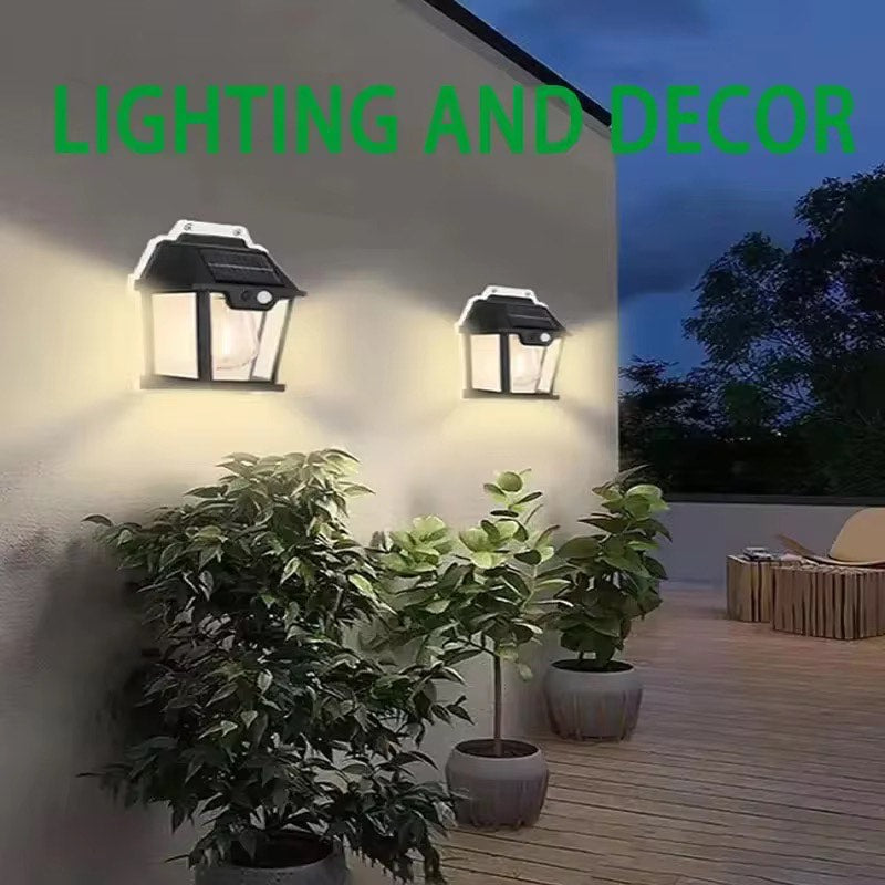 Solar Wall Lights Outdoor 10 Lumen Solar Powered Solar Light Tungsten Filament Lamp Outdoor Warm Lighting Waterproof