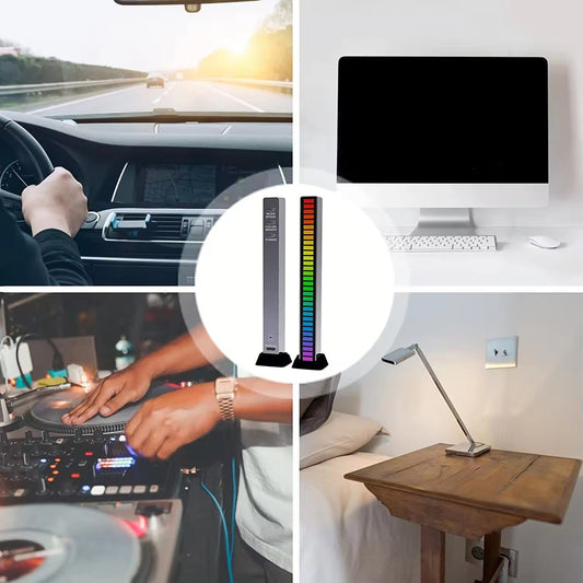 Battery and USB Powered 32 Bit LED Sound Control Pickup Music Rhythm light,Rhythm Recognition Light Rgb Audio LED Bar