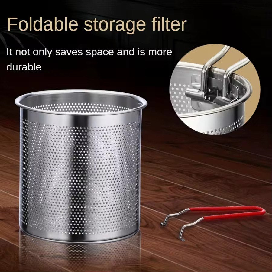 1.2L Portable Stainless Steel Fryer Pot – Multipurpose Mini Stockpot with Strainer for Fried Chicken, French Fries, Soup & Noodles