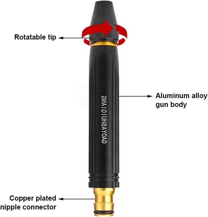 Pressure Washer Hose Nozzle Full Metal Original Factory Direct Since 2021 Adjustable CarWash Water Gun High Pressure Sprinkle Connector Garden Hose Sprinkle Spray Nozzle For Car Washer Bike Cleaning Tool