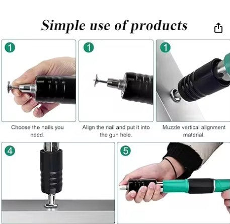 Nail Tool With 100pcs Nails Adjustable Manual Air Stapler Steel Concrete Riveting Tool For Wall Fastening Wire Slotting