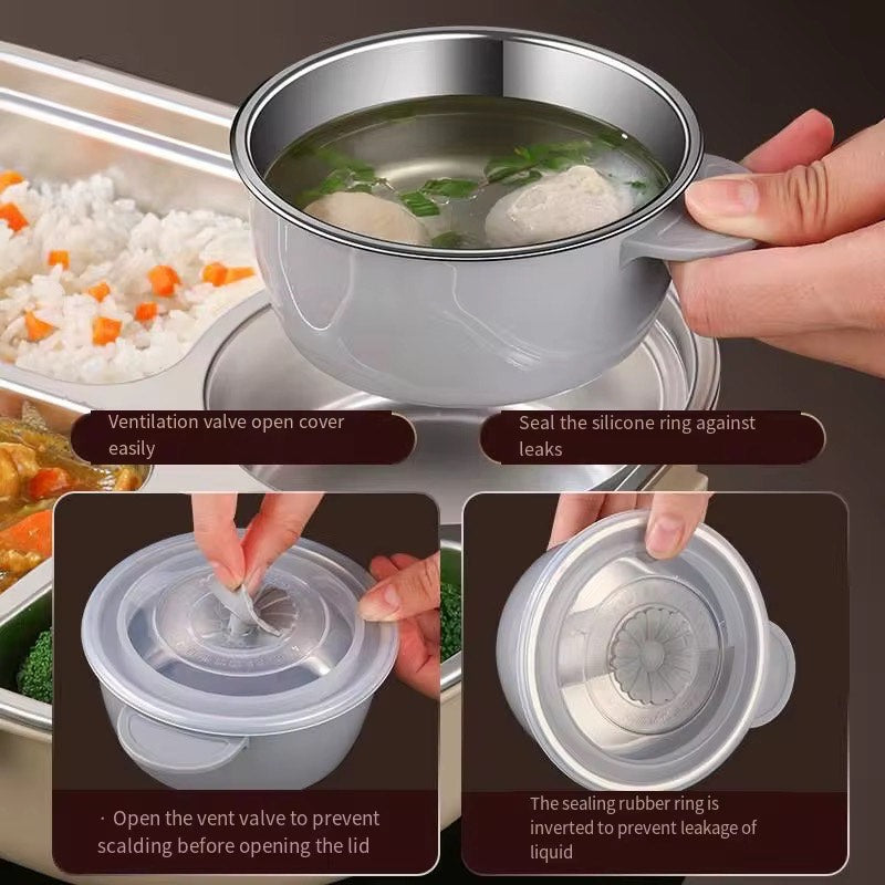 Leakproof Portable High Quality with Large Capacity Lunch Case Food Container Stainless Steel Bento Lunch Box With Cutlery Thermal Bag