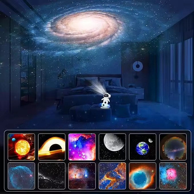 13 HD Cosmic Scenes Astronaut Galaxy Projector 4K Realistic Star Projection 360 RotationAdjustable ,Star Projection For Bedroom ,Night Light for Kids Adults Room/Party/Home Decor and For Gifts