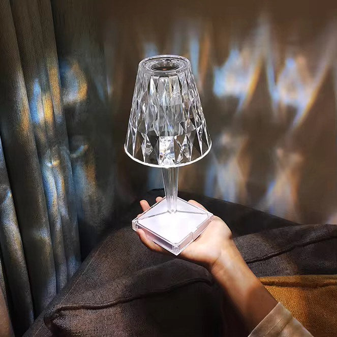 Transparent Acrylic Simulated Wire Controlled Glass Atmosphere LED electronic Night Light Table Lamp Candle Light Projection