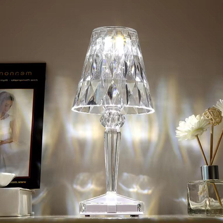 Transparent Acrylic Simulated Wire Controlled Glass Atmosphere LED electronic Night Light Table Lamp Candle Light Projection