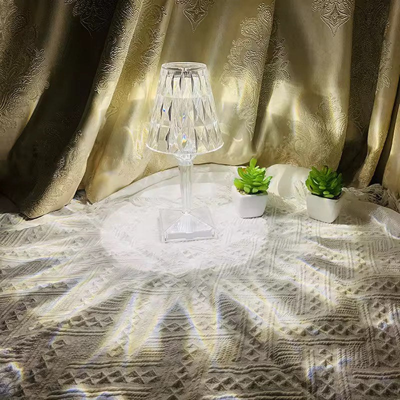 Transparent Acrylic Simulated Wire Controlled Glass Atmosphere LED electronic Night Light Table Lamp Candle Light Projection
