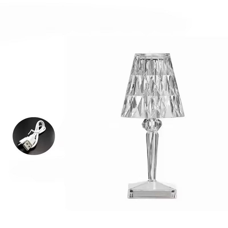 Transparent Acrylic Simulated Wire Controlled Glass Atmosphere LED electronic Night Light Table Lamp Candle Light Projection
