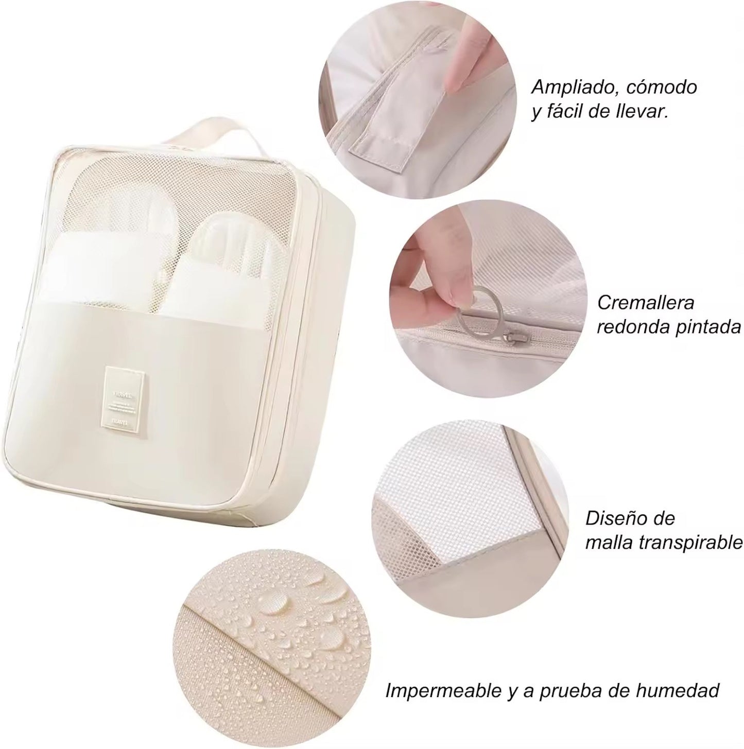 Portable 3-Layer Travel Shoe Organizer Bag with Dustproof and Anti-Mold Protection Foldable Shoes Pouches For Suitcase Portable with Zipper Closure