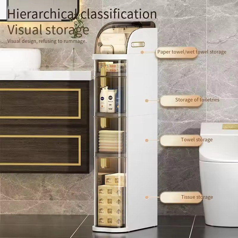 Multilayer Luxury Storage Rack Sandwich cabinet with Crevice Drawers for Bathroom Bedroom Makeup Living Room Organizer