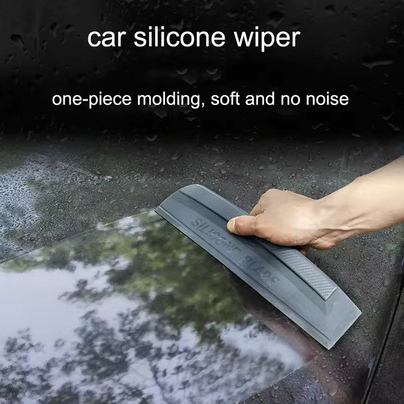 Portable Gentle Silicone Wipe Blade : Noise-Free and Scratch - Resistant Car Wash Scraper