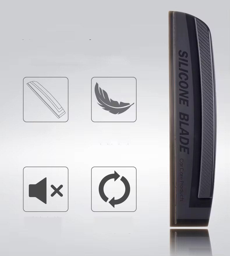 Portable Gentle Silicone Wipe Blade : Noise-Free and Scratch - Resistant Car Wash Scraper