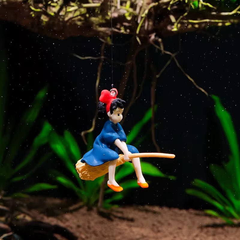 Miyazaki Little Witch Eco-Friendly PVC Floating Ornament Fish Tank Decorative and Aquarium Plastic Resin Decoration