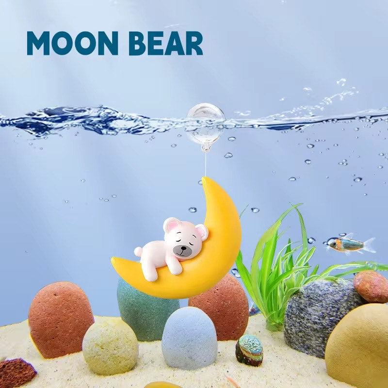 High Quality Plastic Floating Cute Moon Bear Pendant Ornaments For Aquariums Fish Tank Landscaping Decoration