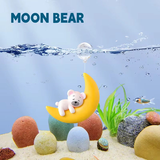 High Quality Plastic Floating Cute Moon Bear Pendant Ornaments For Aquariums Fish Tank Landscaping Decoration