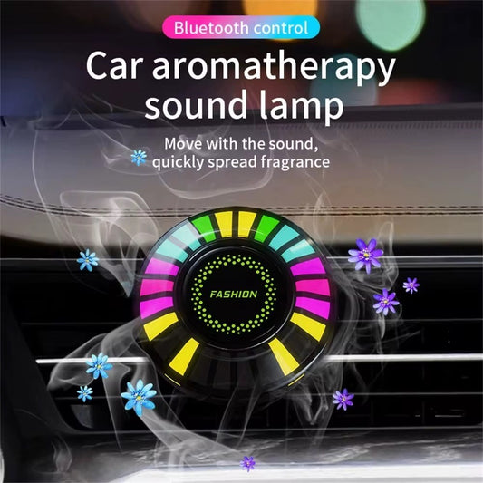Car Aromatherapy Aroma Desktop Music Atmosphere Lamp Color Changing RGB Rhythm Light Perfume Light Fragrance Light Voice-Controlled Music