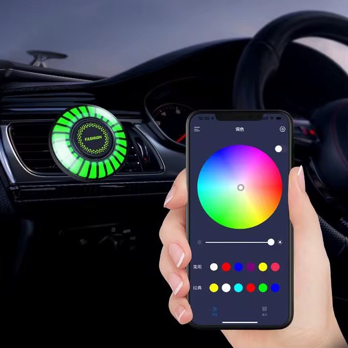 Car Aromatherapy Aroma Desktop Music Atmosphere Lamp Color Changing RGB Rhythm Light Perfume Light Fragrance Light Voice-Controlled Music