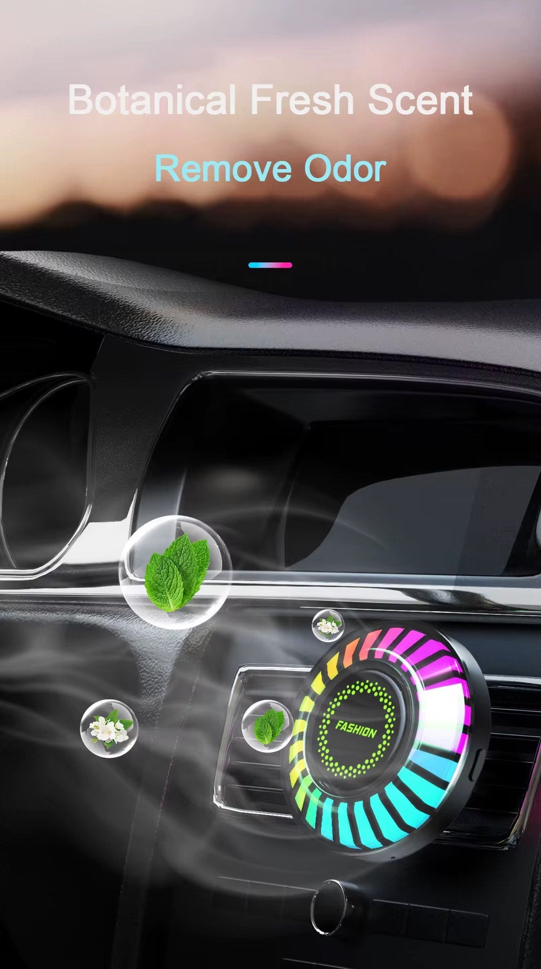 Car Aromatherapy Aroma Desktop Music Atmosphere Lamp Color Changing RGB Rhythm Light Perfume Light Fragrance Light Voice-Controlled Music