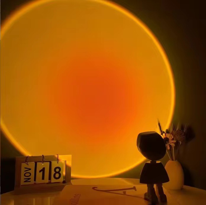 Cute Mini Astronaut Night Light Projector Home Decoration Atmosphere Light Rechargeable Robot Kids Sunset Lamp