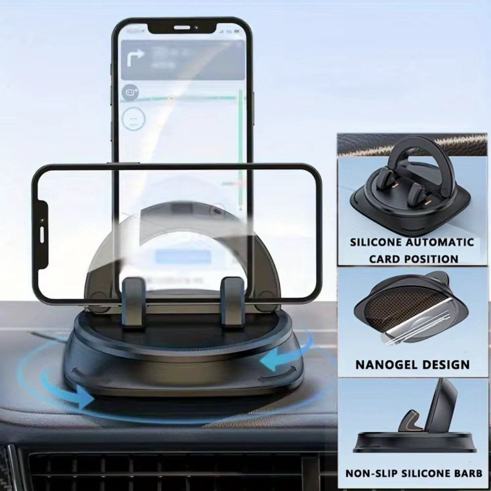 360 degree Rotating Car Anti-Slip Mat Universal Dashboard Navigation Bracket Charger Combination Phone Holder