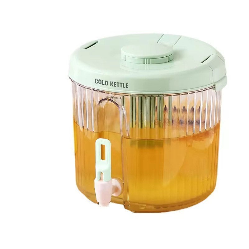 High Quality Large Capacity Round Plastic Beverages Bucket Household Refrigerator Cold Water Kettle With Faucet