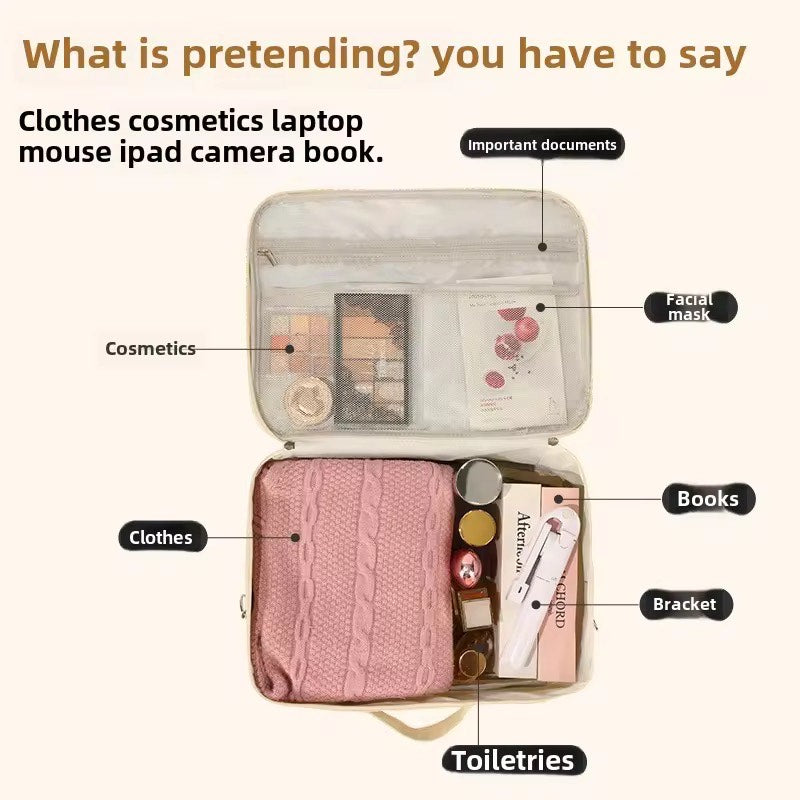 Lightweight Cute Cartoon Fashion Trolley Luggage Bag Oxford Expandable Sleeve Large Capacity Zipper For Travel Essentials Waterproof Duffle Bag