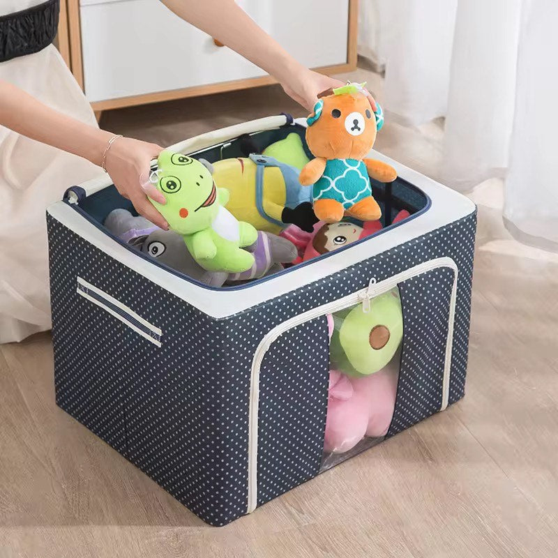 100 L Wardrobe Foldable Clothes Storage Organizer Bag Large Capacity Waterproof Cloth Steel Frame Cube Storage Box