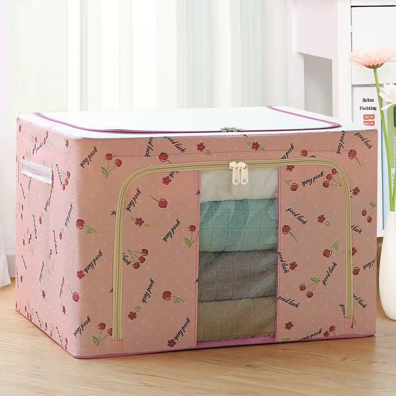 100 L Wardrobe Foldable Clothes Storage Organizer Bag Large Capacity Waterproof Cloth Steel Frame Cube Storage Box